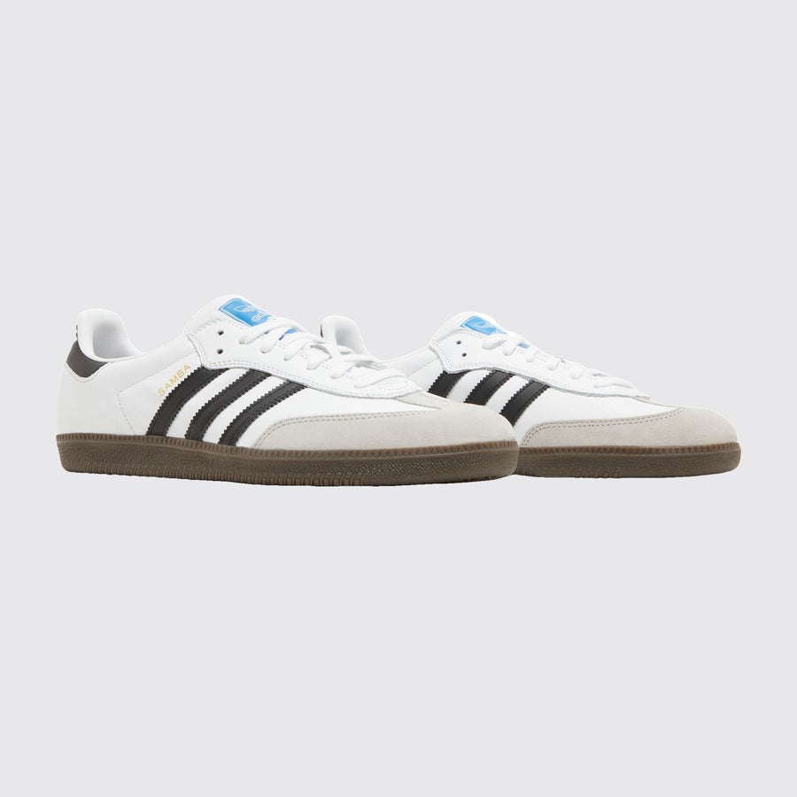 Adidas Samba ADV White Black Gum Sneaker – Dreiviertelansicht des Paares