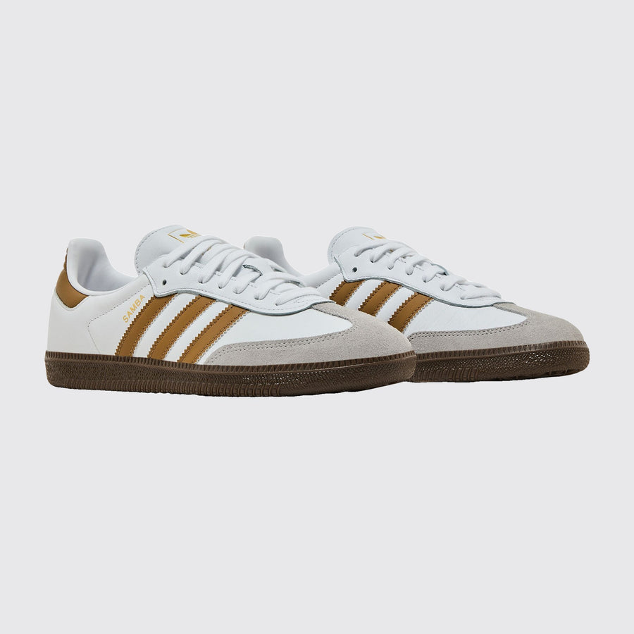 Adidas Samba OG White Brown Desert sneaker – three-quarter view of the pair