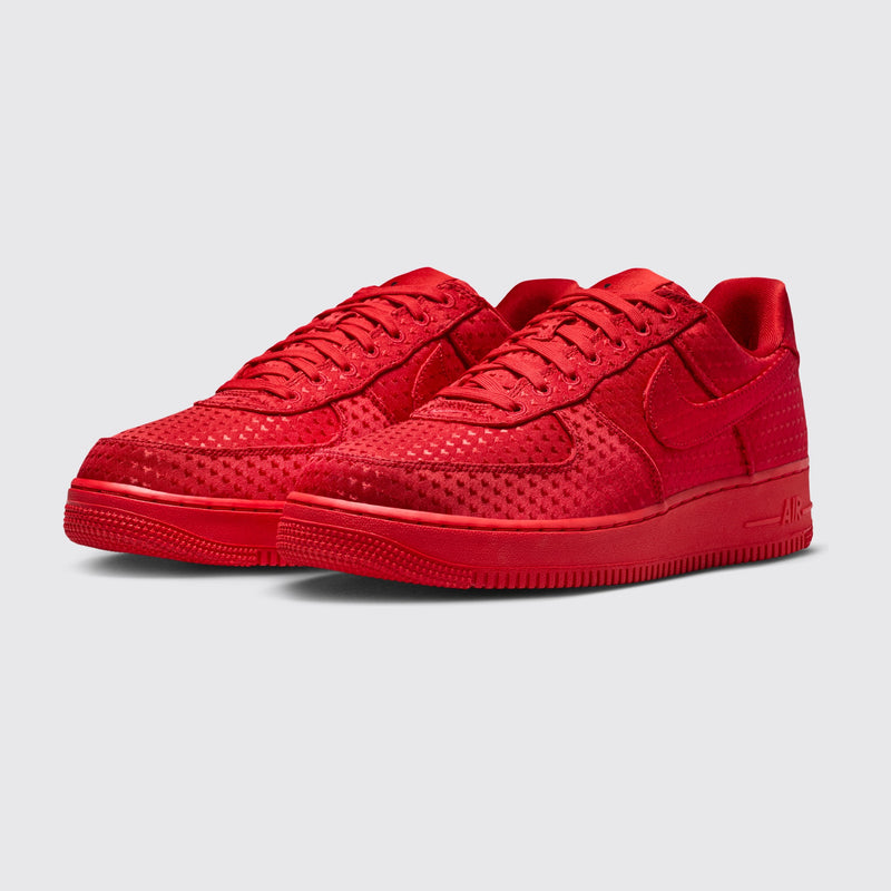 Nike Air Force 1 Retro Valentine's Day University Red sneaker – three-quarter view of the pair