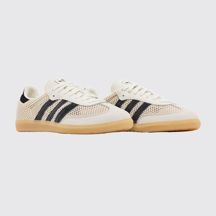 Adidas Samba OG Off White Carbon Gold de Mulher sapatilha – vista a três quartos do par