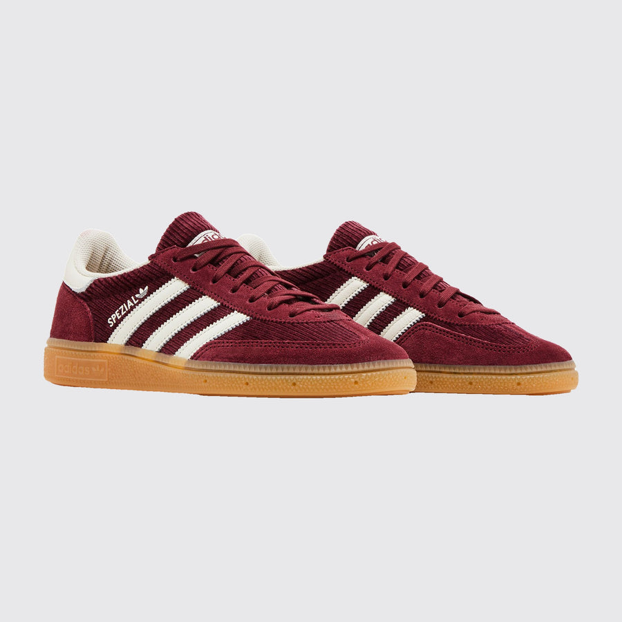 Adidas Handball Spezial Corduroy Shadow Red Damen Sneaker – Dreiviertelansicht des Paares