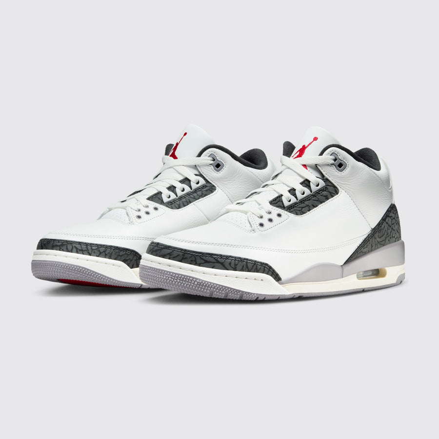 Air Jordan 3 Cement Grey zapatilla – vista tres cuartos del par