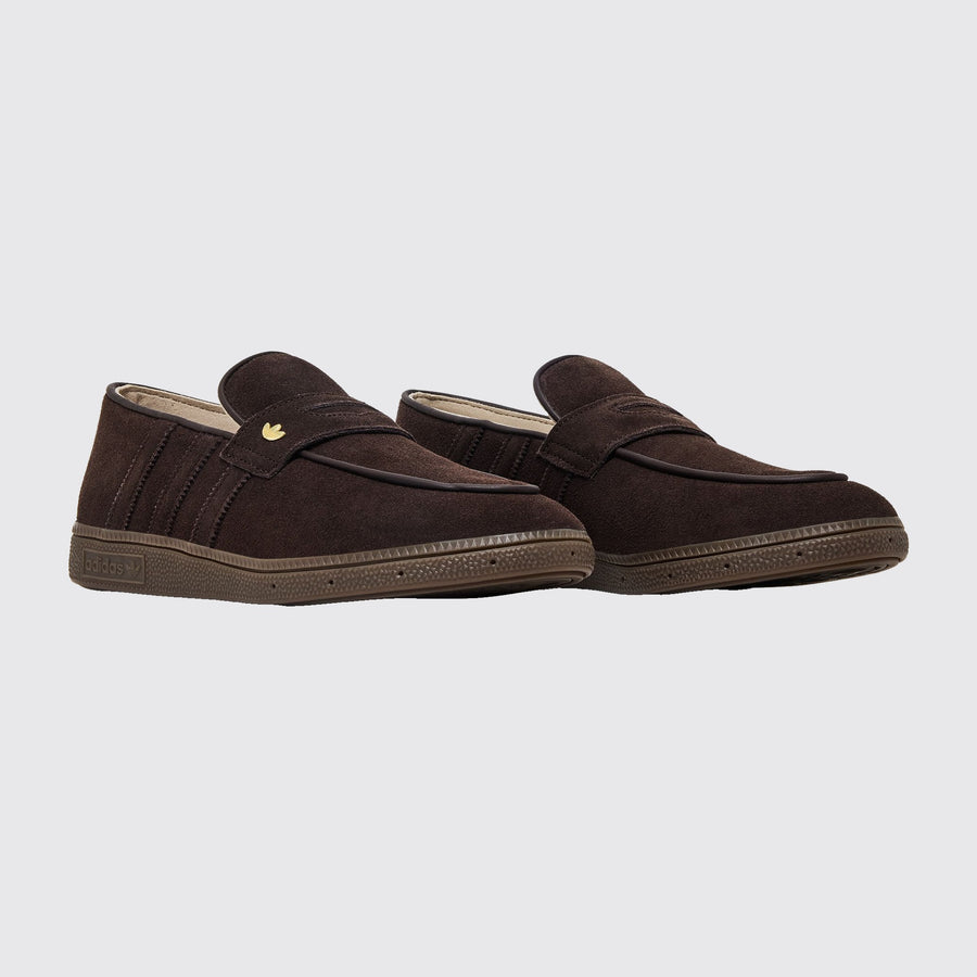 Adidas Handball Spezial Loafer Aurora Coffee Gum de Mulher sapatilha – vista a três quartos do par