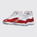 Air Jordan 11 Varsity Red sneaker – three-quarter view of the pair