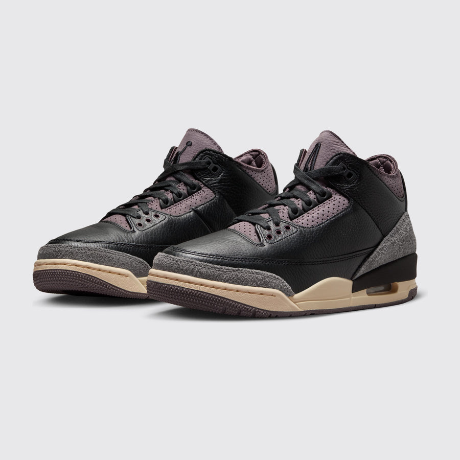 Women's A Ma Maniére x Air Jordan 3 While You Were Sleeping sneaker – three-quarter view of the pair
