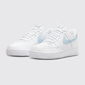 Women's Nike Air Force 1 '07 Light Armory Blue sneaker – three-quarter view of the pair