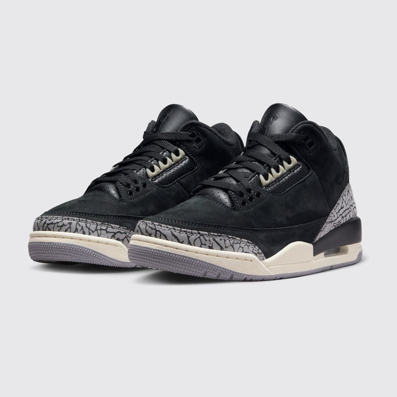 Air Jordan 3 Off Noir de Mujer zapatilla – vista tres cuartos del par