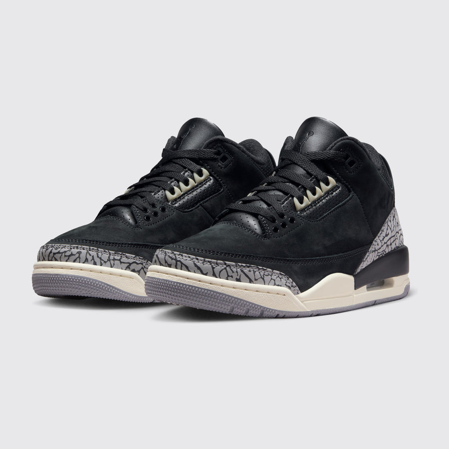 Air Jordan 3 Off Noir de Mujer zapatilla – vista tres cuartos del par