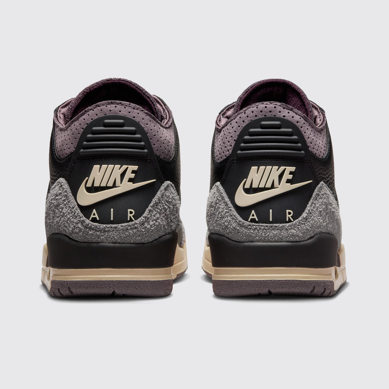Women's A Ma Maniére x Air Jordan 3 While You Were Sleeping sneaker – back view of the pair