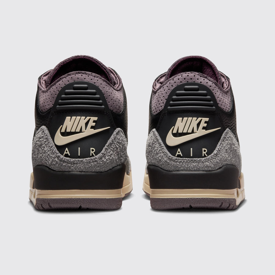 Women's A Ma Maniére x Air Jordan 3 While You Were Sleeping sneaker – back view of the pair