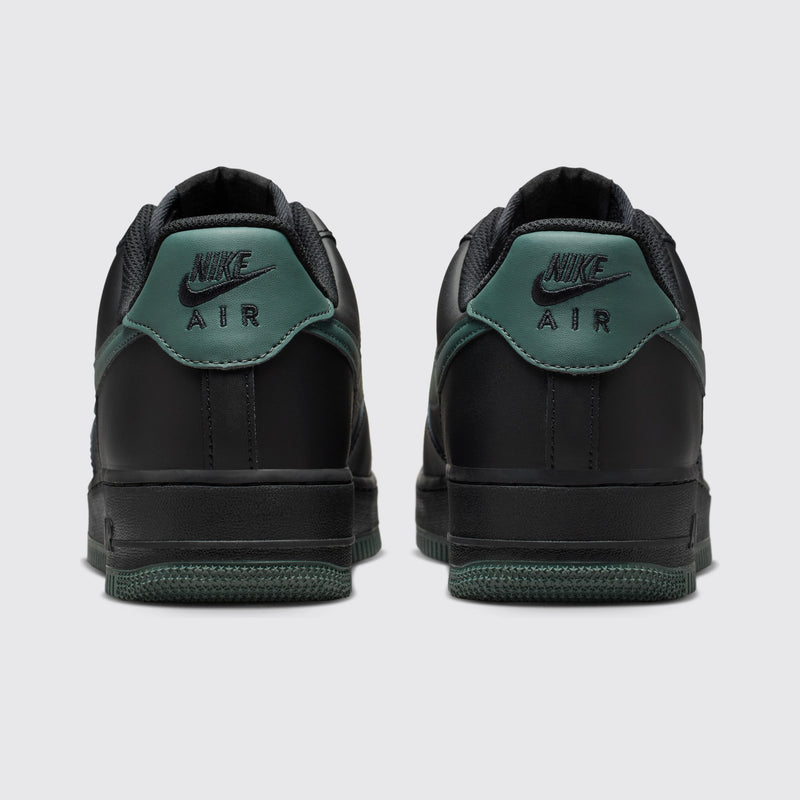 Nike Air Force 1 '07 Black Vintage Green sneaker – back view of the pair