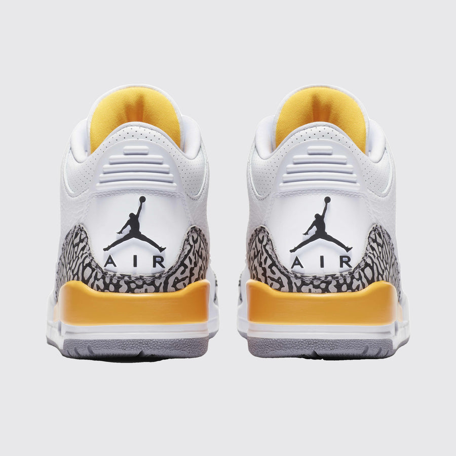 Air Jordan 3 Laser Orange de Mujer zapatilla – vista trasera del par
