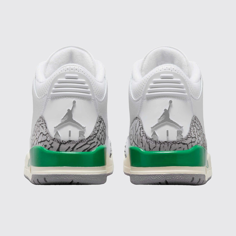 Air Jordan 3 Lucky Green Damen Sneaker – Rückansicht des Paares