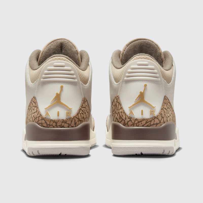 Air Jordan 3 Orewood Brown zapatilla – vista trasera del par
