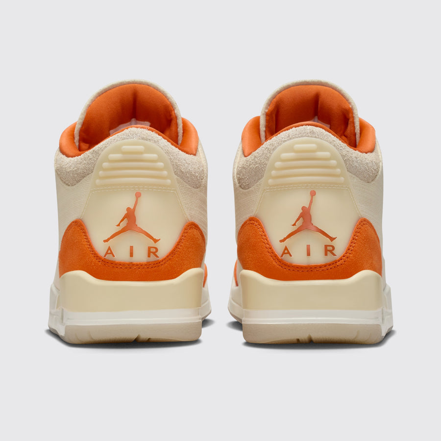 Women's Air Jordan 3 Starfish sneaker – back view of the pair