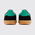 Women's Adidas Gazelle Indoor Dark Brown Glow Pink Velvet sneaker – back view of the pair