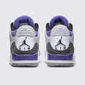 Air Jordan 3 Dark Iris sneaker – back view of the pair