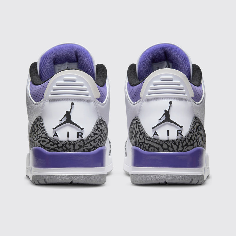 Air Jordan 3 Dark Iris sneaker – back view of the pair