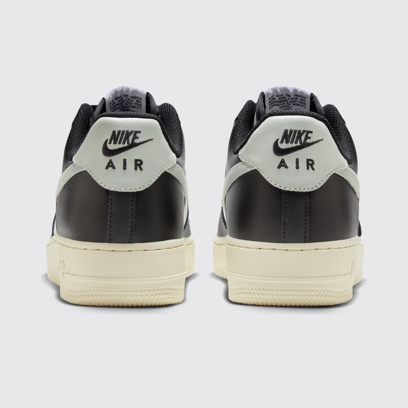 Nike Air Force 1 '07 White Coconut Milk Black sneaker – back view of the pair