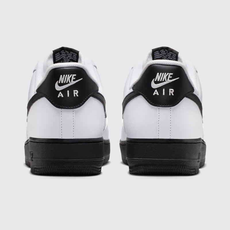 Nike Air Force 1 '07 White Black sneaker – back view of the pair