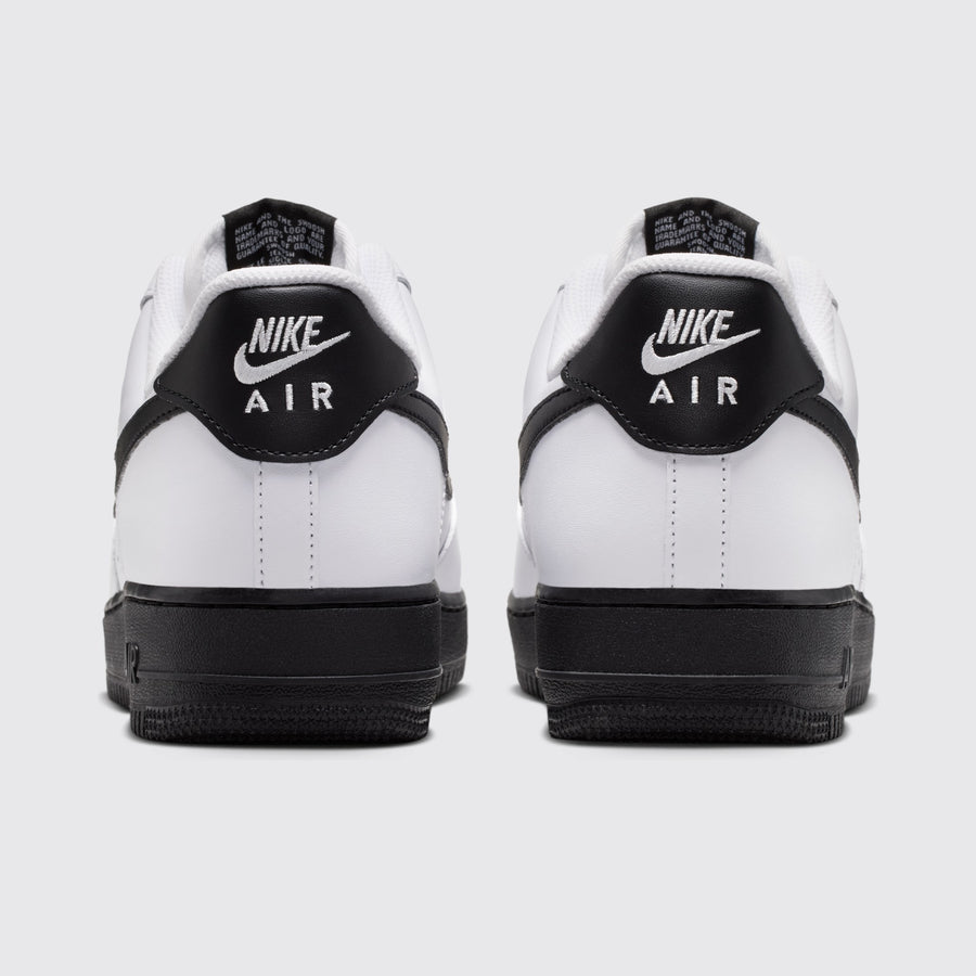 Nike Air Force 1 '07 White Black sneaker – back view of the pair