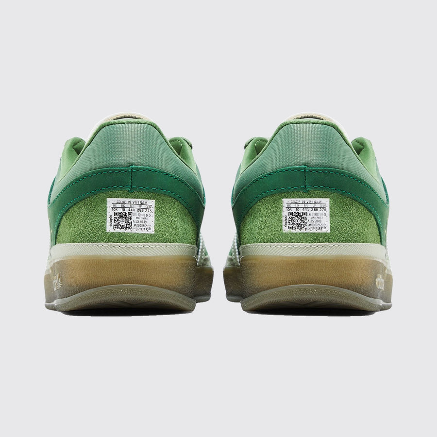 Bad Bunny x Adidas Gazelle Indoor El Yunque sneaker – back view of the pair