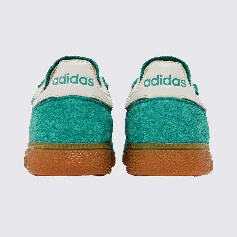 Sporty & Rich x Adidas Handball Spezial Green Gum basket – vue arrière de la paire