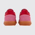 Women's Adidas Handball Spezial Semi Pink Glow Better Scarlet sneaker – back view of the pair