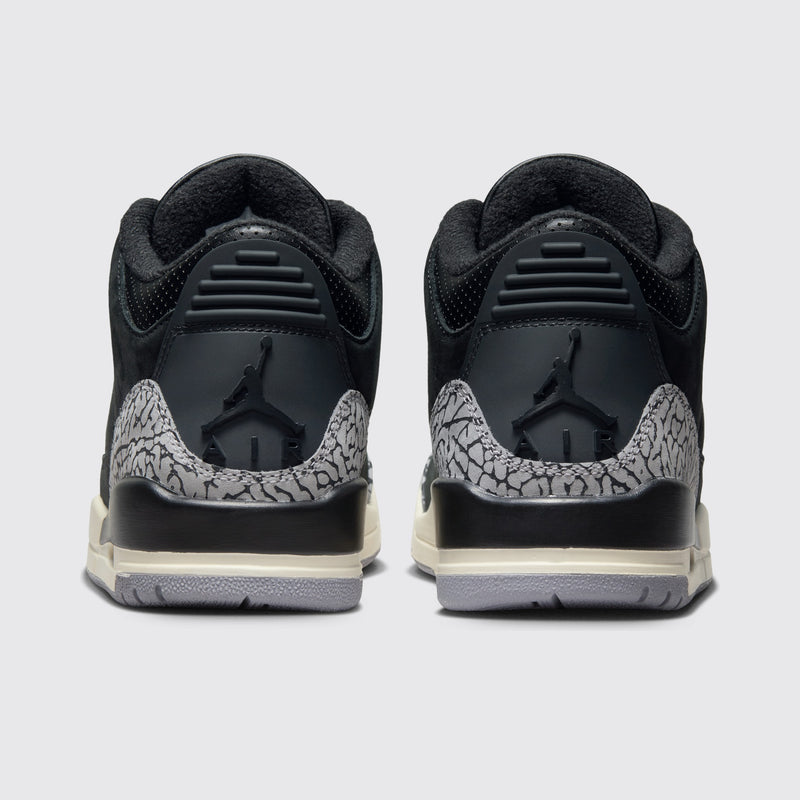 Air Jordan 3 Off Noir de Mujer zapatilla – vista trasera del par