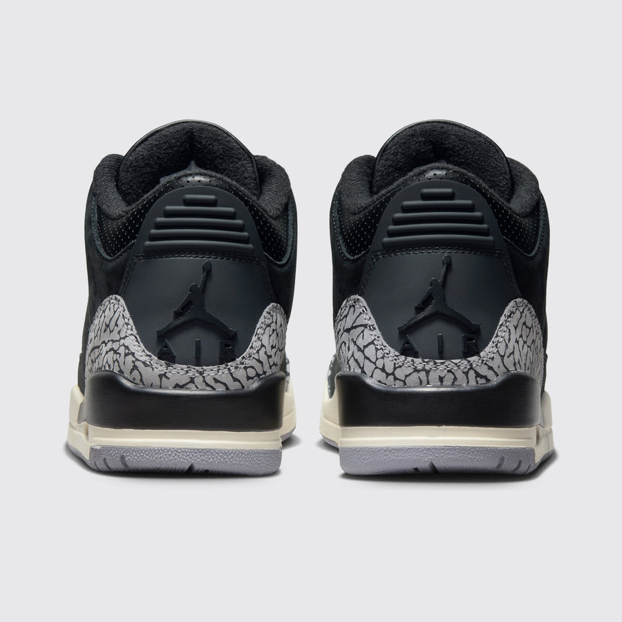 Air Jordan 3 Off Noir de Mujer zapatilla – vista trasera del par