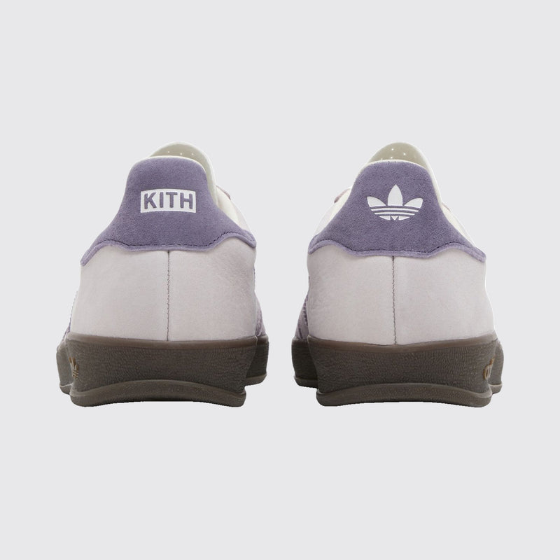Kith x Adidas Gazelle Indoor Ash Purple sneaker – back view of the pair