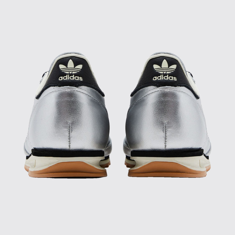 Women's Adidas SL 72 OG Silver Metallic Black sneaker – back view of the pair