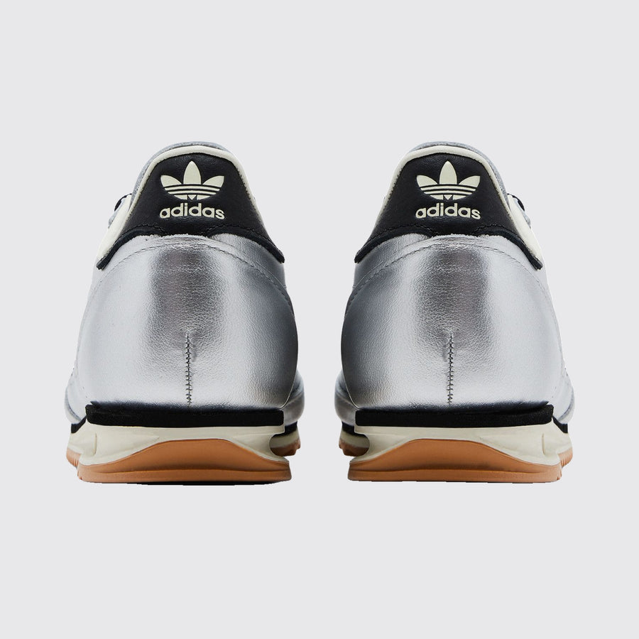 Women's Adidas SL 72 OG Silver Metallic Black sneaker – back view of the pair