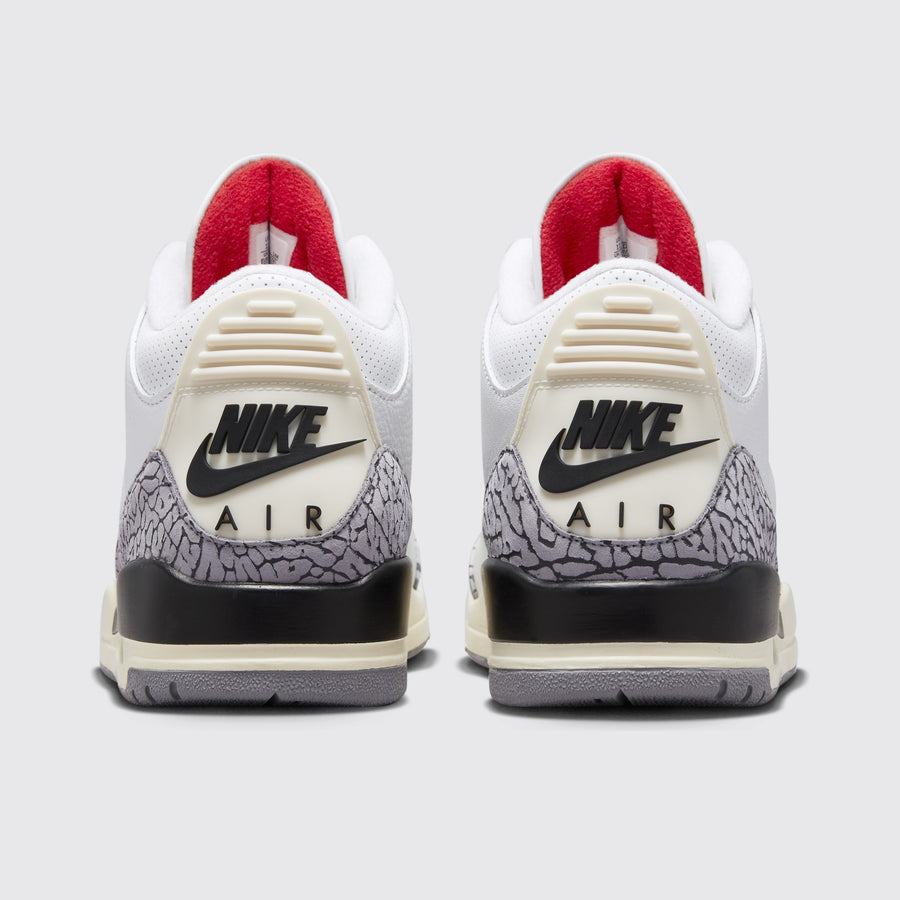 Air Jordan 3 White Cement Reimagined Sneaker – Rückansicht des Paares
