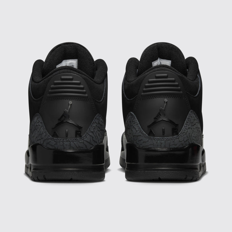 Air Jordan 3 Black Cat zapatilla – vista trasera del par