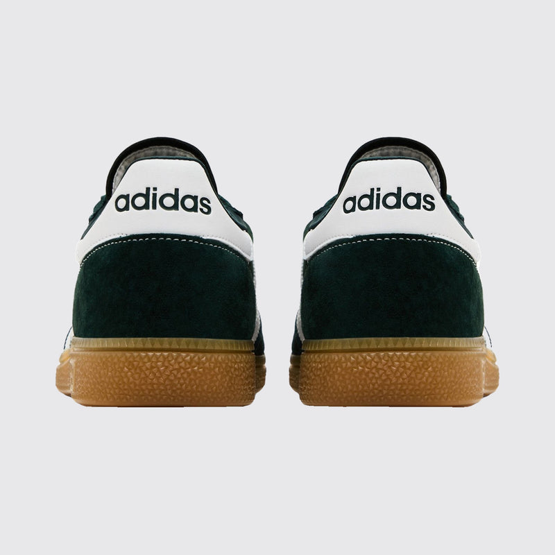 Sporty & Rich x Adidas Handball Spezial Dark Green zapatilla – vista trasera del par