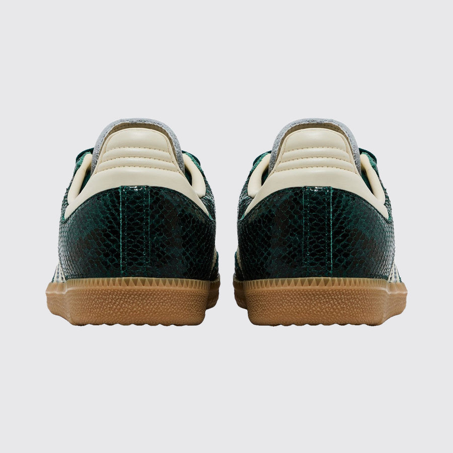 Adidas Samba OG Snakeskin Collegiate Green Damen Sneaker – Rückansicht des Paares