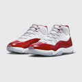 Air Jordan 11 Varsity Red sneaker – three-quarter view of the pair