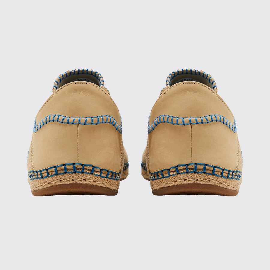 CLOT x Adidas Gazelle Linen Khaki Light Blue Sneaker – Rückansicht des Paares