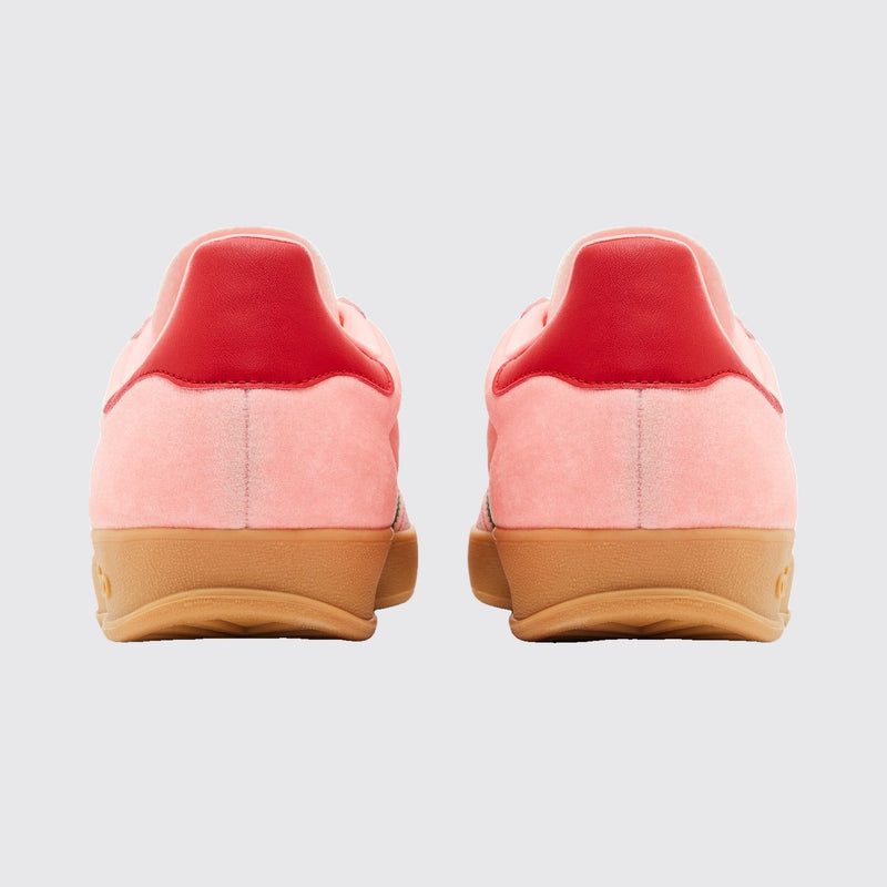 Adidas Gazelle Indoor Glow Pink Court Green de Mulher sapatilha – vista traseira do par
