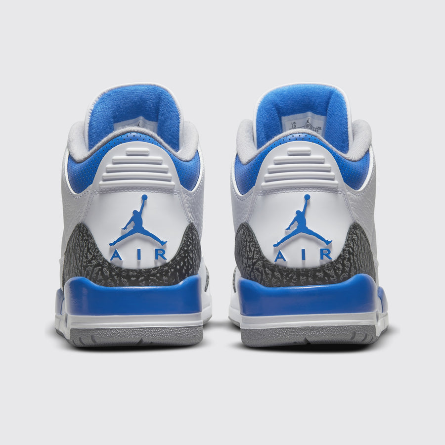 Air Jordan 3 Racer Blue sneaker – back view of the pair