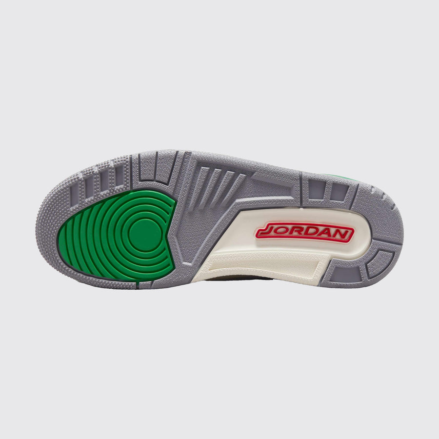 Air Jordan 3 Lucky Green Damen Sneaker – Ansicht der Laufsohle