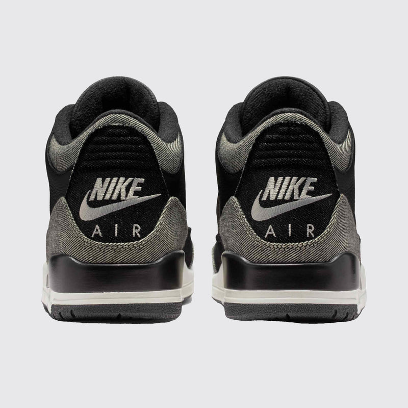 Levi's x Air Jordan 3 Black and White basket – vue arrière de la paire