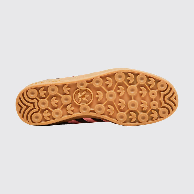 Women's Adidas Gazelle Indoor Dark Brown Glow Pink Velvet sneaker – outsole view