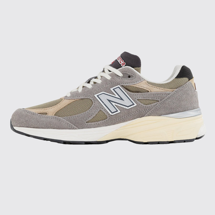 Teddy Santis New Balance 990v3 Made in USA Grey Tan sneaker – side view