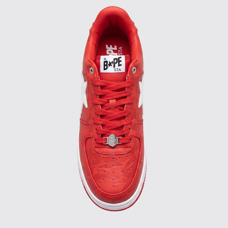 A Bathing APE BAPE STA #3 Red White sneaker – top view
