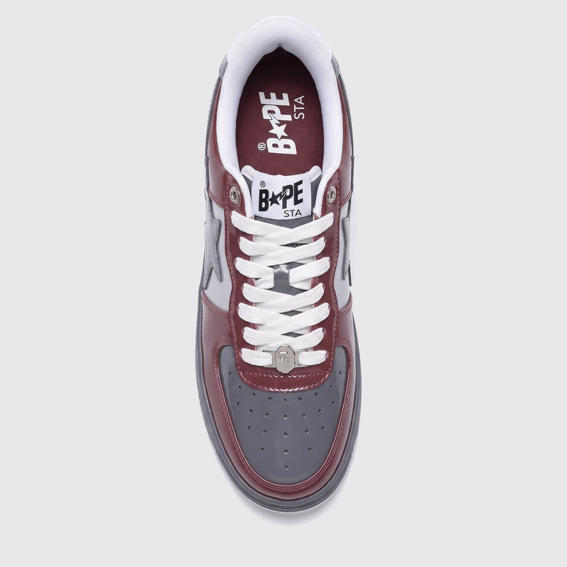 A Bathing APE BAPE STA Low M1 Burgundy sneaker – top view