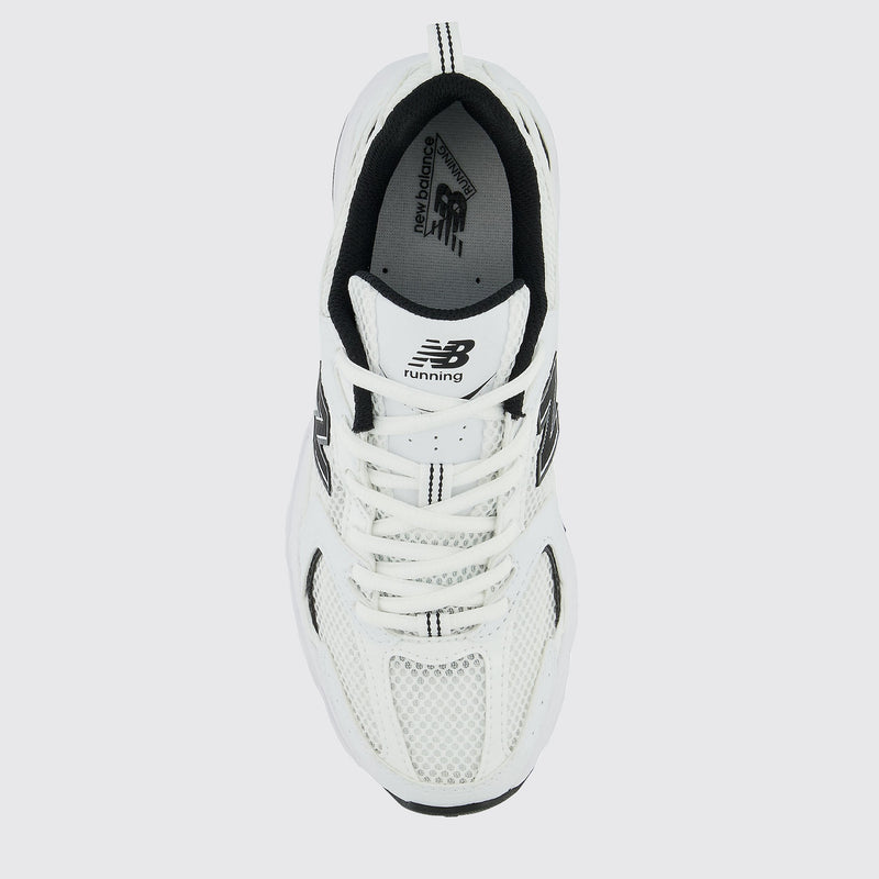 New Balance 530 White Black sneaker – top view