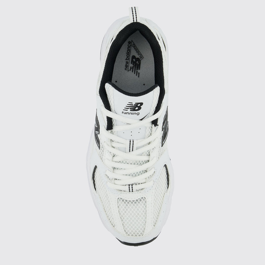 New Balance 530 White Black sneaker – top view