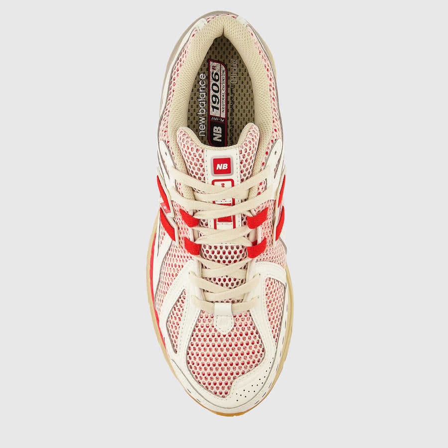 New Balance 1906R Sea Salt True Red sneaker – top view